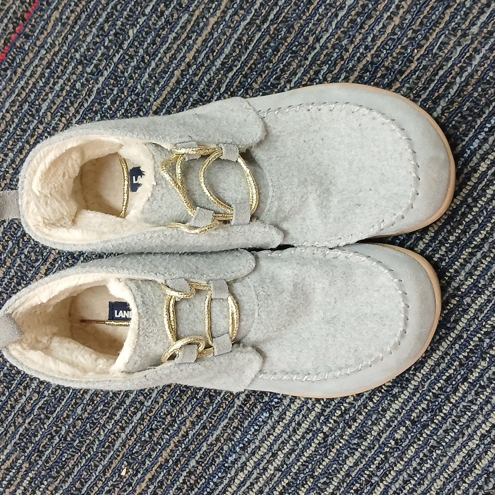 Women's All Season Lands End Bootie Slippers Gray Heather Sz. 7 - Picture 3 of 9